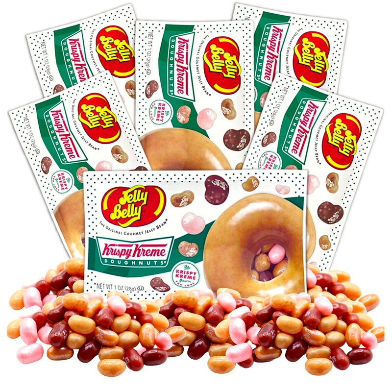 Sweetzo – Krispy Kreme Jelly Beans Candy Single Serving Bags, Assorted Donut Flavored Chewy Candies And Fat Free Treats, Jelly B