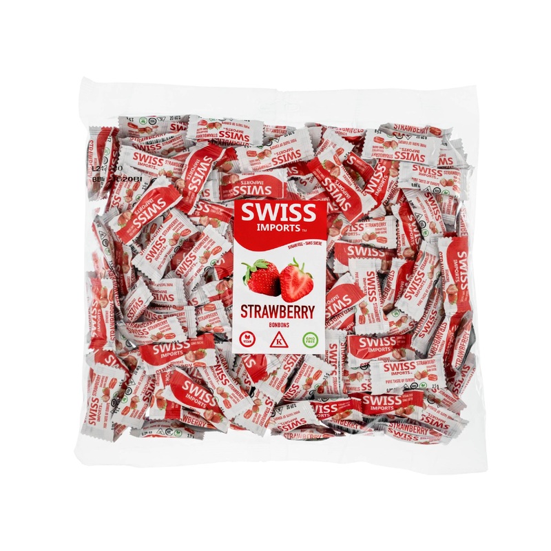 Swiss Imports Sugar Free Bonbons Hard Candy Drops, Strawberry, 200 Individually Wrapped Pieces, 500G/17.6Oz