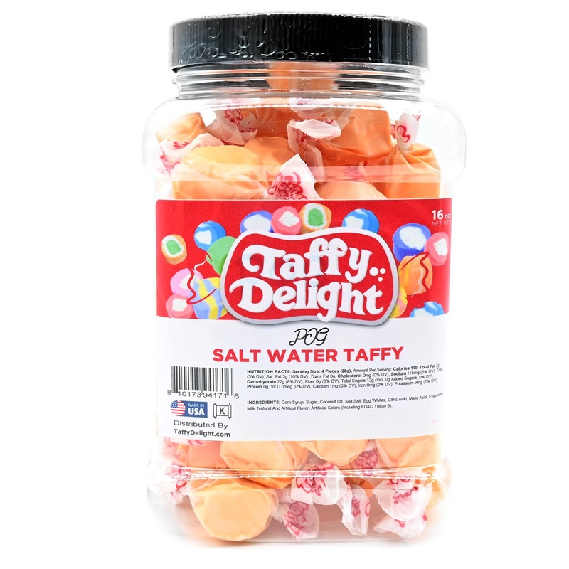 Taffy Delight Salt Water Taffy (16Oz, Passion Fruit, Orange, Guava)