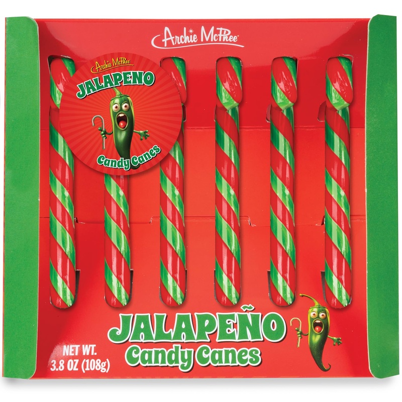 Archie Mcphee’S Jalapeo Candy Canes – 6 Count, 9 Grams Each – Mexican Cuisine Inspired Holiday Candy, Perfect Christmas Stocking