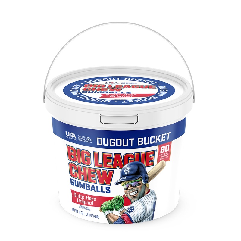 Big League Chew – Original Bubble Gum Flavor + 80Pcs Individually Wrapped Gumballs + For Games, Concessions, Picnics & Parties