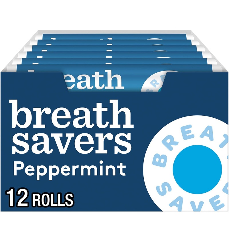 Breath Savers Peppermint Sugar Free Breath Mints Rolls, 0.75 Oz (Pack Of 12)