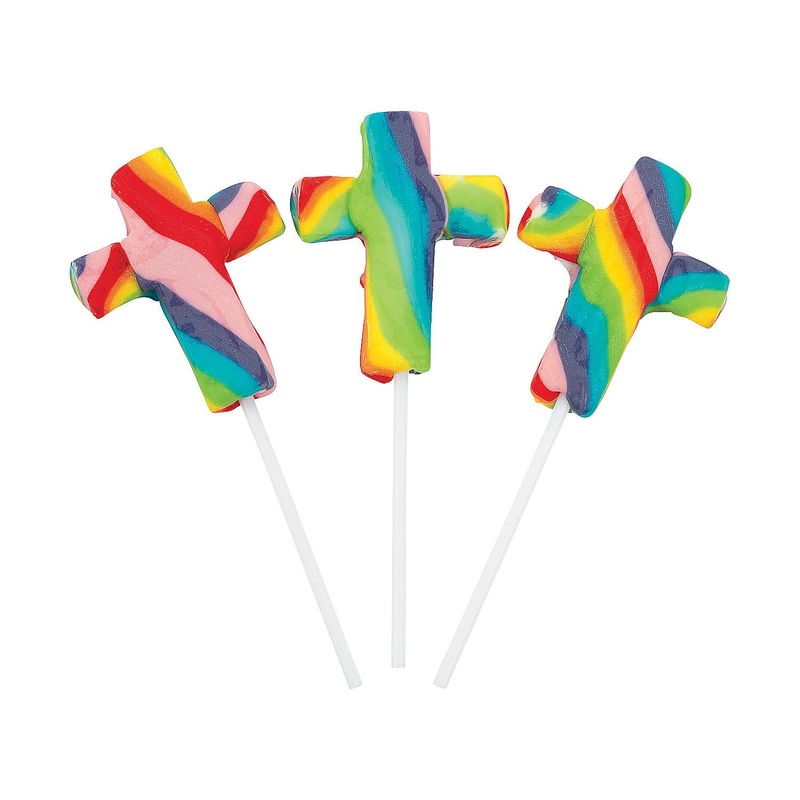 Cross-Shaped Swirl Pops – Easter & Easter Candy & Chocolate – 12 Pieces