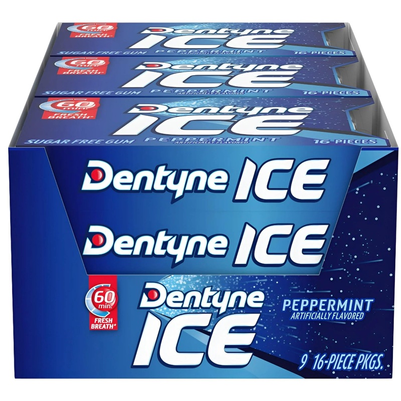 Dentyne Ice Sugar Free Gum – Peppermint 16-Piece Pack (9 Packs)