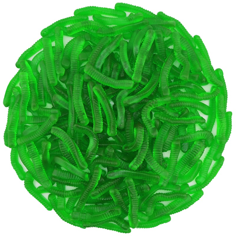 Firstchoicecandy Sweet & Sour Gummy Worms, Multi Flavors And Solid Colors (2 Pound, Green Apple)