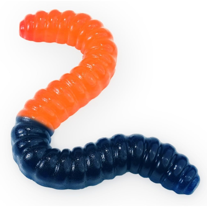 Giant Gummy Worm – Large 2 Pound Gummy Candy With Big Fruity Flavor From Ggb Candies (Blue Raspberry/Orange)