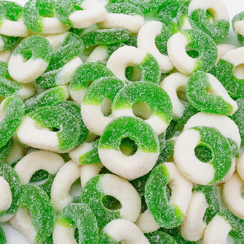 Gummy Candy Bulk 1 Lb – Apple Rings Gummies In Resealable Bag, Soft And Chewy, Light Sugar Coated, Gluten Free