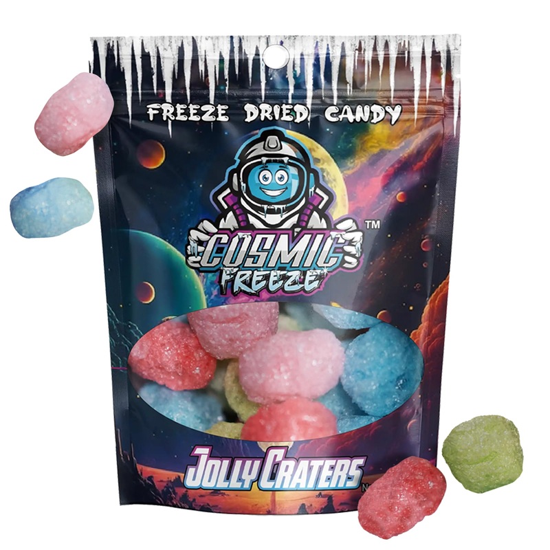 Jolly Craters Freeze Dried Candy, Crunchy Frozen Freeze Dry Candy Bag, Individual Pack For Mix-In Snacks, Gluten-Free, Made In U