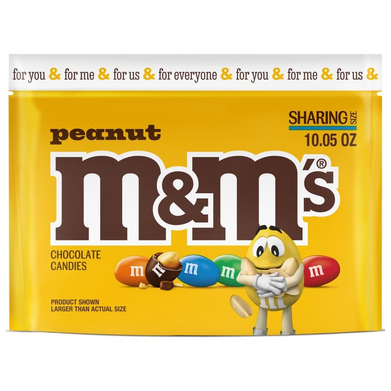 M&M’S Peanut Milk Chocolate, Sharing Size, 10.05 Oz Resealable Bag