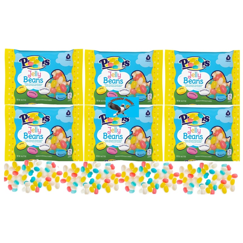 Peeps Marshmallow & Fruit Jelly Beans 24Oz Easter Basket Egg Hunt Candy – Includes Pitching Pigeon Brand Magnet