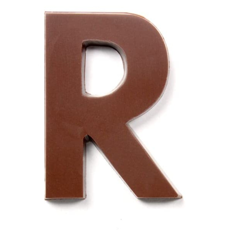 Philadelphia Candies Solid Milk Chocolate Alphabet Letter R, 1.75 Ounce Novelty Gift