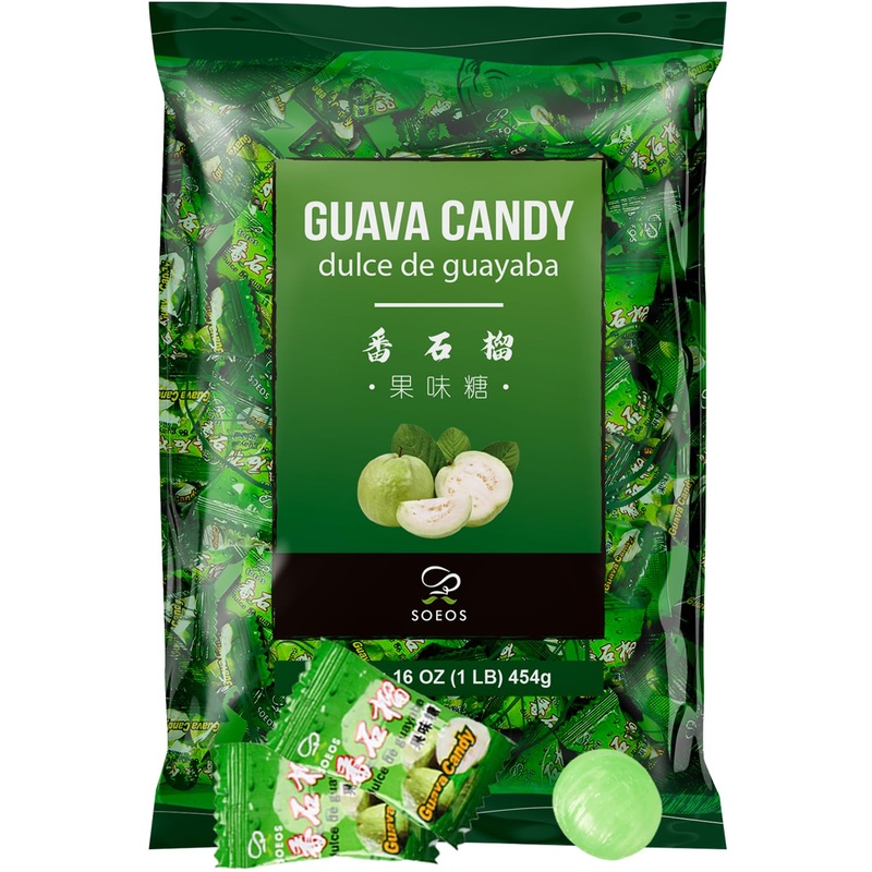 Soeos Guava Candy 16 Ounce, Classic Series Chinese Guava Hard Candy, Rich Guava Flavor Holiday Hard Candy