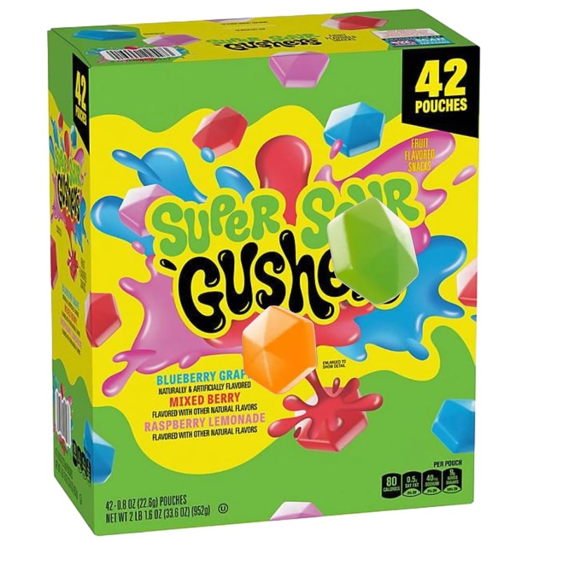Super Sour Blueberry Grape, Mixed Berry, And Raspberry Lemonade Candy, 0.8 Oz Pouches, 42 Count (42 Count(1 Pack))