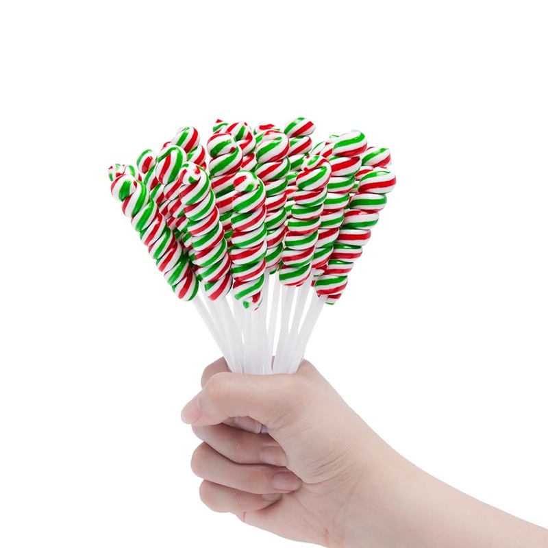 Twisty Lollipop,Rainbow Twist Lollipops Individually Wrapped Bulk,Kid’S Lollipops Candy For Birthday,Cherry 30 Pack