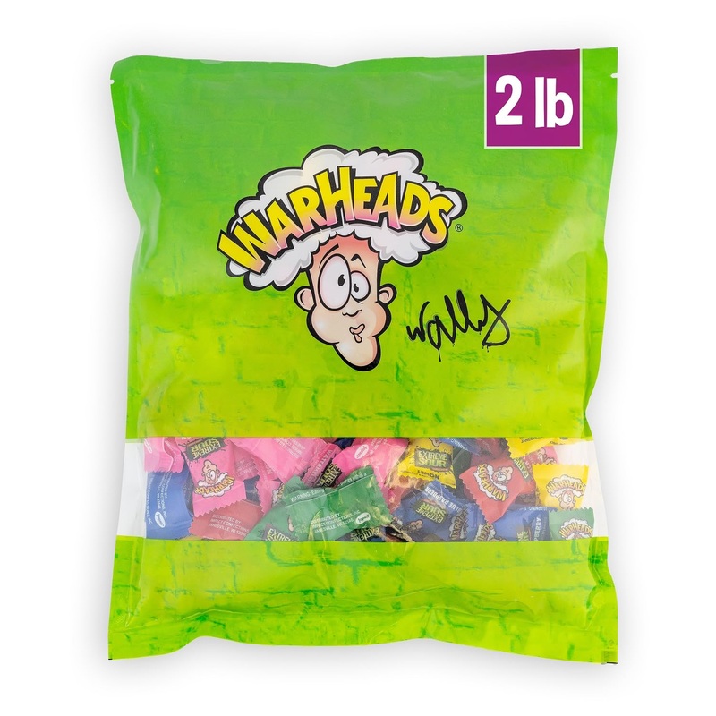 Warheads – Extreme Sour Hard Candy – Sour Apple, Black Cherry, Blue Raspberry, Lemon & Watermelon Flavors – 2 Lb. Bulk Bag