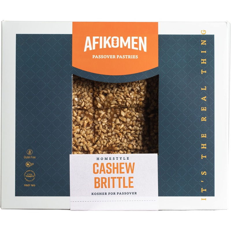 Afikomen Cakes Gluten Free Cashew Brittle, 12Oz | Homestyle | Kosher For Passover