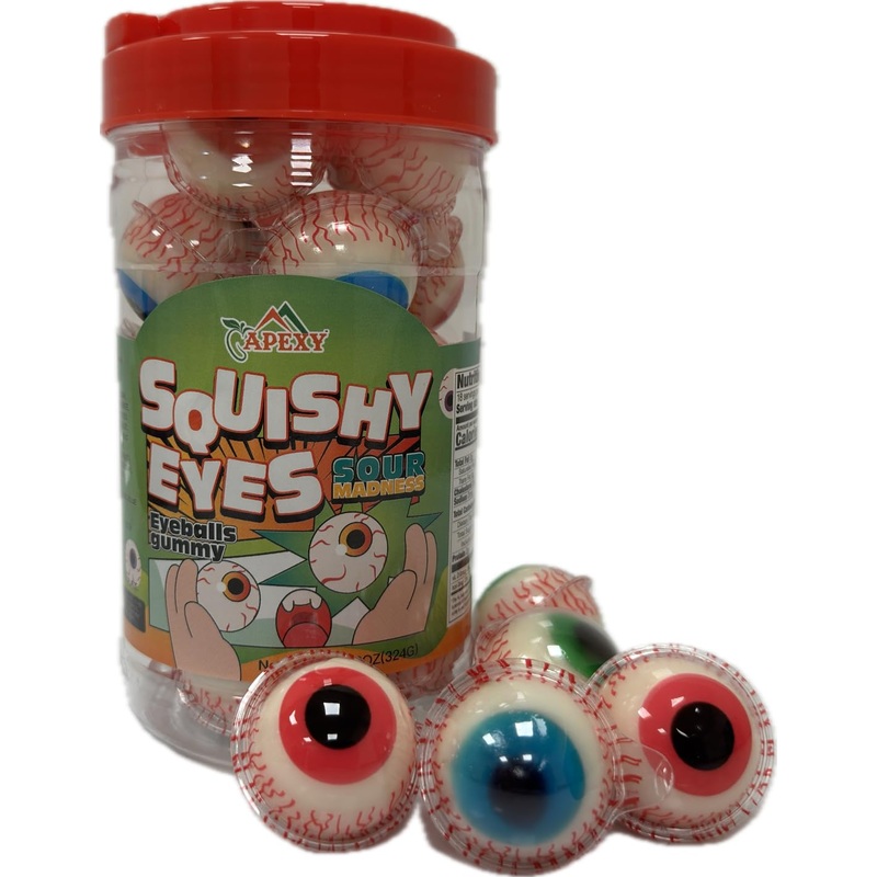 Apexy Sour Eyeball Gummies – With Fruity Liquid Center Eyeball Candy For Halloween, Birthday, Trick Or Treat, Party Candy – Jell