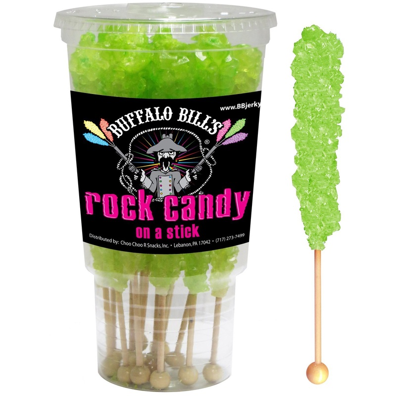Buffalo Bills Watermelon (Light Green) Rock Candy On A Stick (12-Ct Cup Rock Candy Crystal Sticks)