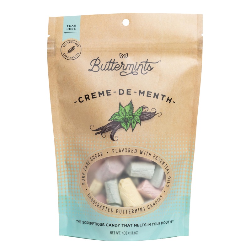 Buttermints Creme-De-Menth, Butter Mints Gluten-Free Candy Soft Butter Taste, Unexpectedly Scrumptious (4 Servings)
