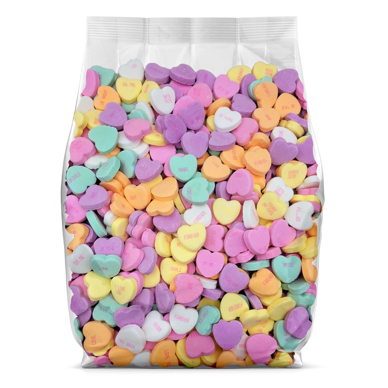Conversation Hearts Bulk – Large Conversation Candy Hearts – Hard Candy Bulk – 2 Pounds Bulk Candy