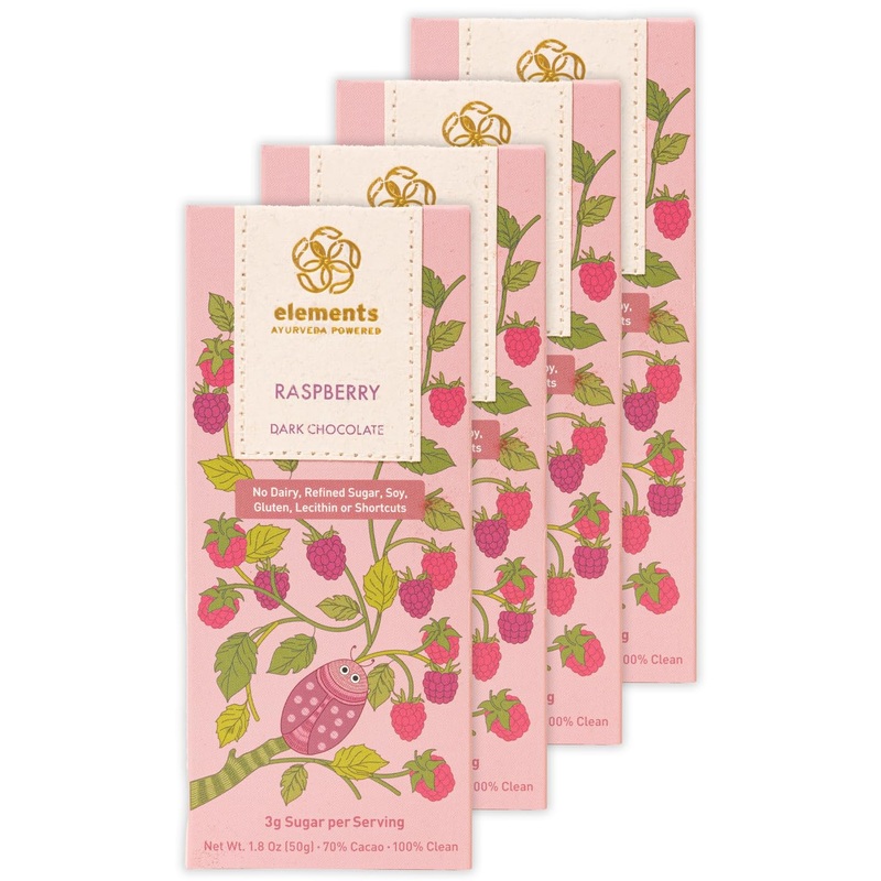 Elements Truffles Raspberry Bar W/Beetroot – Heavy Metal Tested – Dairy Free Chocolate Bar – Paleo, Gluten Free, Non-Gmo, Raw &