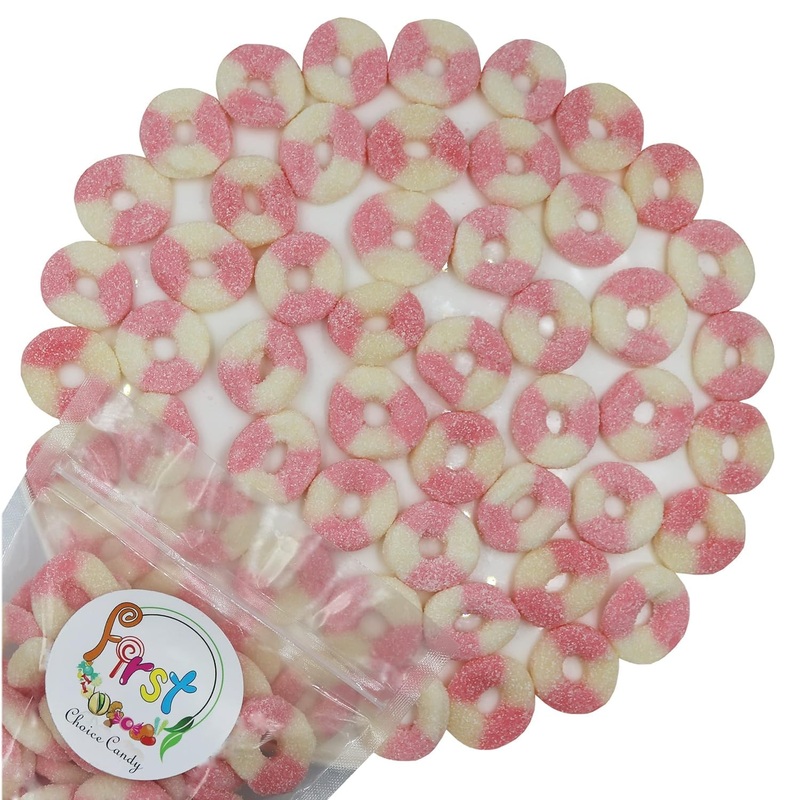 Firstchoicecandy Gummy Rings (Sour Mini Pink Lemonade, 2.5 Pound (Pack Of 1))