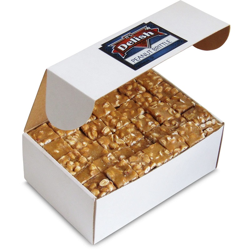 Gourmet Peanut Brittle By It’S Delish, 6 Lbs Bulk Box – Old Fashion Style Peanut Brittle In Square Cut Pieces – Sweet & Crunchy