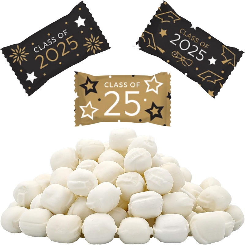 Grad 2025 Buttermints, Mint Candies, After Dinner Mints, Butter Mint Candy, Fat-Free, Kosher Certified, Individually Wrapped (27