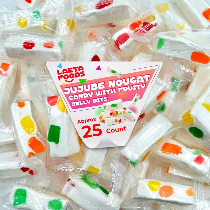 Jujube Nougat Candy | 9 Ounce Bag | Fruity Jelly Bits – Approx. 25 Count