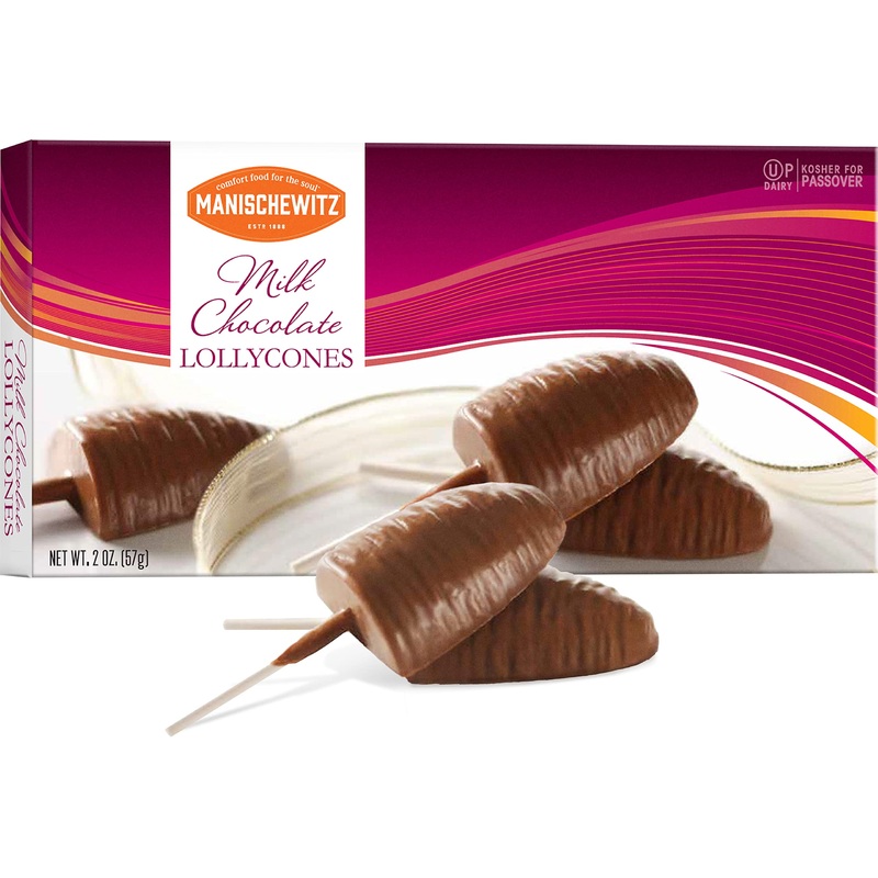 Manischewitz Milk Chocolate Lollipops, (5 Count) | Perfect Holiday Chocolate Gift | Fun & Creamy Chocolate Lollycone Treats For