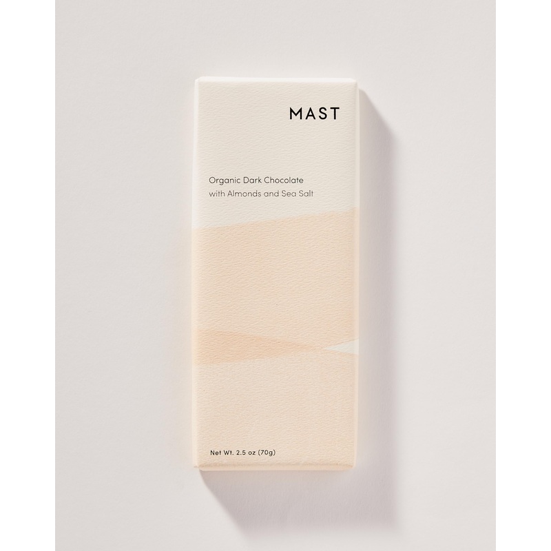 Mast Chocolate Bars | 6 Pack | Organic, Kosher | Classic 2.5Oz Each (6 Bars, Organic Dark Chocolate With Almonds And Sea Salt)