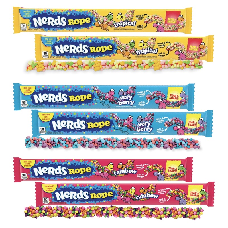 Nerds Ropes Variety Pack – Rainbow, Very Berry, Tropical Flavors – 6 Pack (2 Of Each) – Chewy & Crunchy Candy – Sweet & Tangy Tr