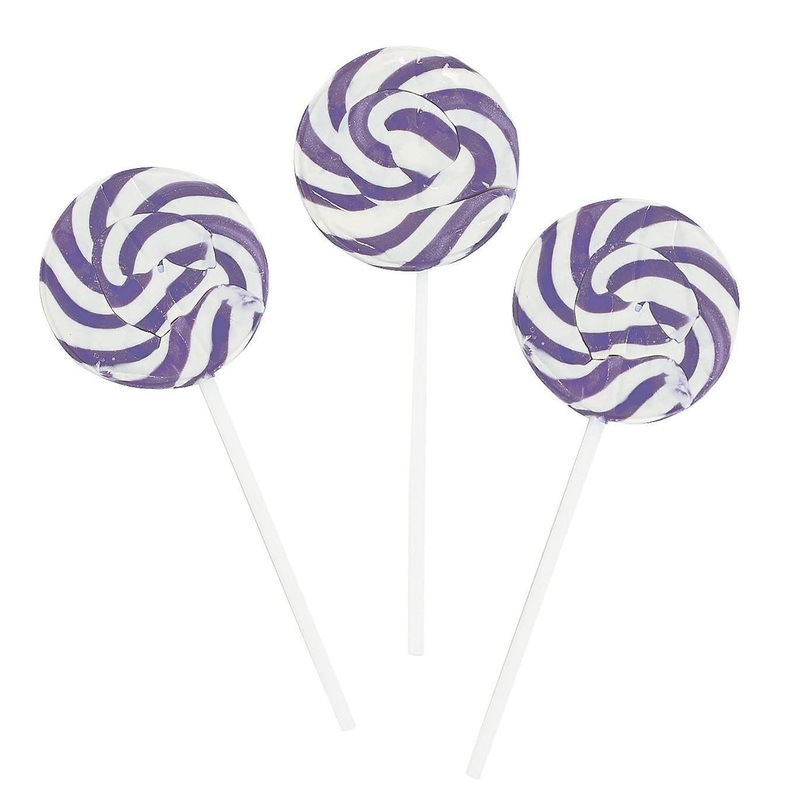 Purple Swirl Lollipops – 24 Suckers Individually Wrapped – 2 Inch Pops