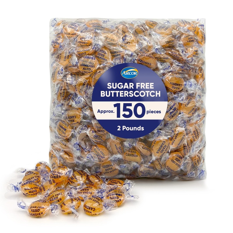 Sugar Free Butterscotch Hard Candy – Sugar Free Candy – 2 Pounds Approximately 150 Butterscotch Candies – Bulk Candy – Sugar Fre