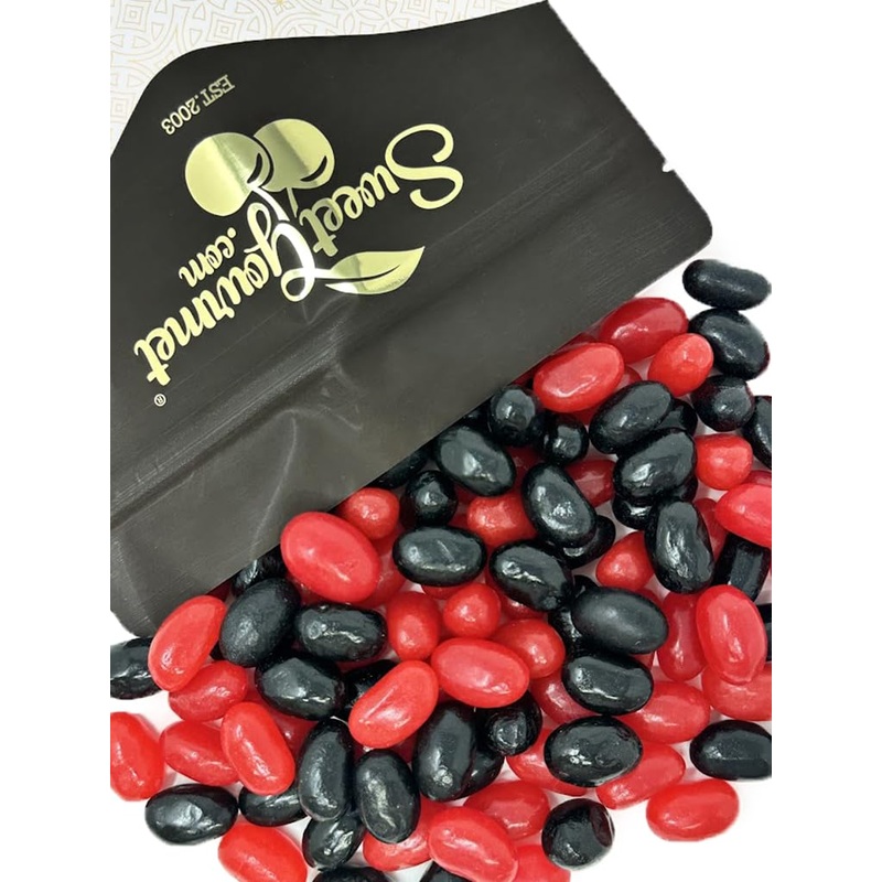 Sweetgourmet Red-Hot And Black Licorice Jumbo-Sized Jelly Beans, Sweet And Spicy Candy Mix, 2 Pounds