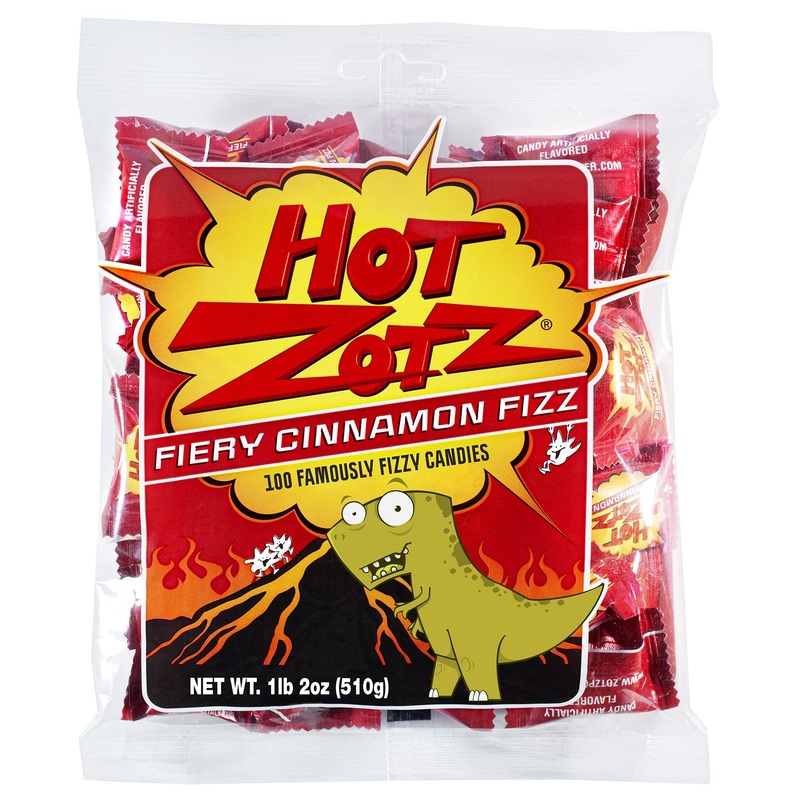 Zotz Fizzy Old Fashioned Hard Candy – Fiery Cinnamon Flavored Candy, Individually Wrapped – Filled Hard Candy – Gluten -Free, Fr