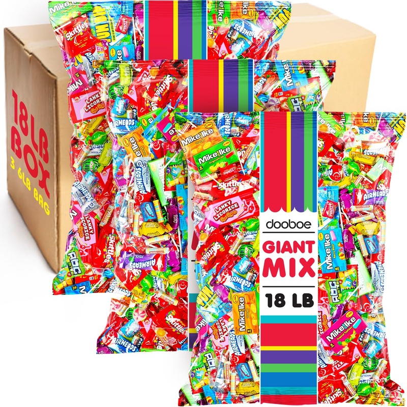Big Bulk Candy – 25 Pounds – Wholesale Assorted Candies – Individually Wrapped – Favor Treats Birthday, Schools, Offices, Camps,