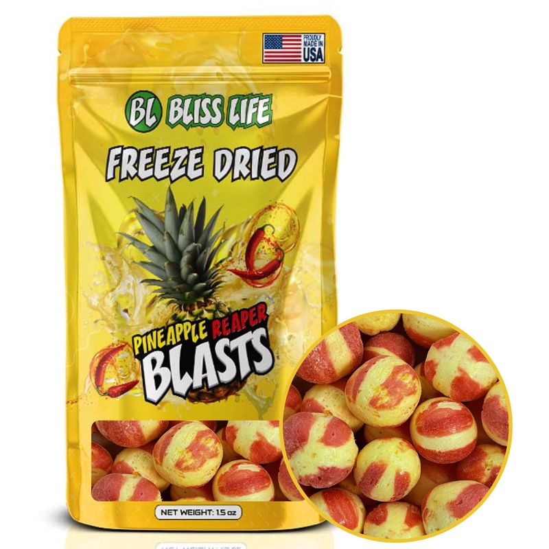 Bliss Life Pineapple Reaper Blast Freeze Dried Pineapple Fruit Candy From Tiktok, Asmr Crunchy Candy, Spicy Sweet And Sour Kids
