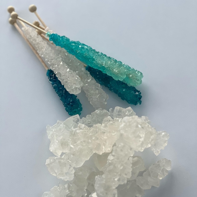 Classic Rock Candy Sticks Individually Wrapped, By Sweetnest Candy (18 Count, Frozen Ice (Blue, Light Blue & White))