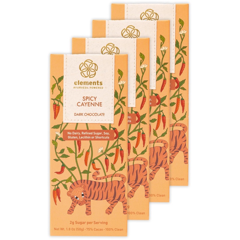 Elements Truffles Spicy Cayenne Chocolate Bar W/Cinnamon – Heavy Metal Tested-Dairy Free Chocolate Bars – Paleo, Gluten Free, No