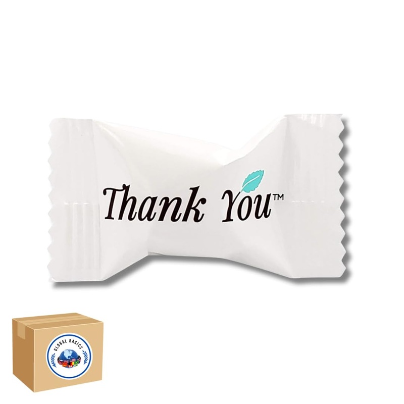 Global Basics Individually Wrapped Buttermint Candy | Thank You Wrapped Mints | Bulk Set Of 500 Individually Wrapped Buttermints