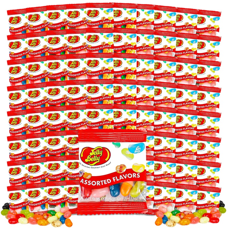 Jelly Belly Individual Packs | 75 Pack | Mini Bags Of Assorted Jelly Beans | 75 Bags Of 0.35Oz | Assorted Flavors