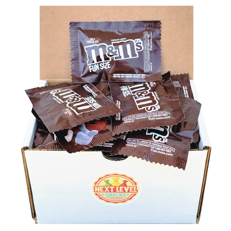 M&M’S Milk Chocolate Fun Size Packets Bulk Box (Pack Of 30) (Approx. 1Lb)