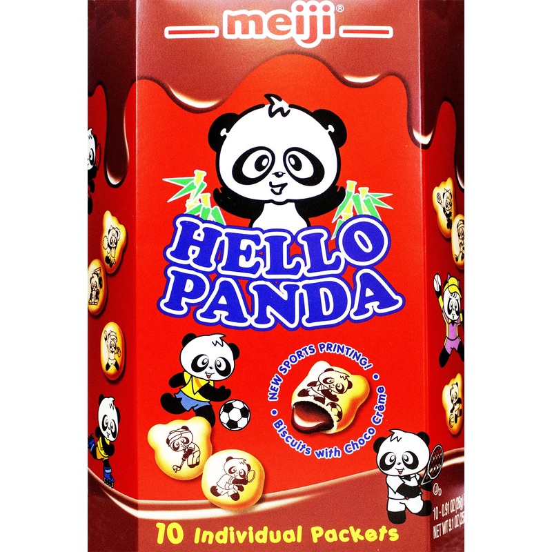 Meiji Hello Panda Family Pack Cookies, Chocolate, 9.1 Oz (10 Individual Packets)