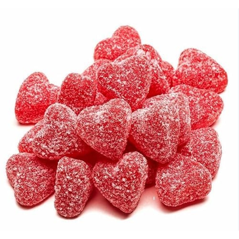 Queen City Candy Cave Sugar Dusted Cinnamon Hearts Gummy Candy, Chewy Red Cinnamon Hearts For Baking (8 Oz)
