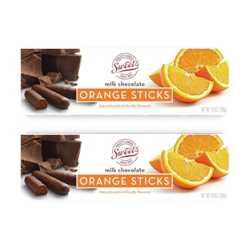 Sweet Candy Company Milk Chocolate Orange Sticks – Gourmet Chocolate Covered Sticks, Chocolate Fruit Flavored Sticks, Gift Idea