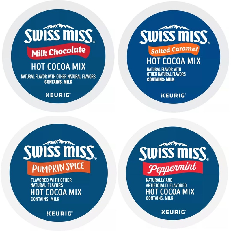 Swiss Miss Hot Chocolate K-Cups Variety Pack Sampler. All The Top Cocoa Flavors In One Box. Includes Milk Chocolate, Peppermint,