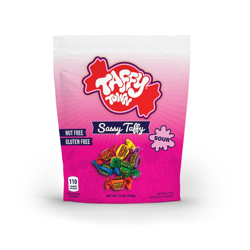 Taffy Town – Salt Water Taffy, Individually Wrapped, Old Fashioned, Soft & Chewy Candy, Sassy, Nut-Free, Gluten-Free, 12 Oz