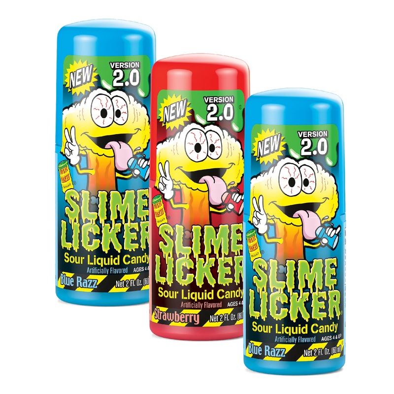 Toxic Waste – Slime Licker 2.0 – Sour Liquid Candy – Flavors: 1 Strawberry & 2 Blue Razz – 2 Oz. Bottles – 3 Pack