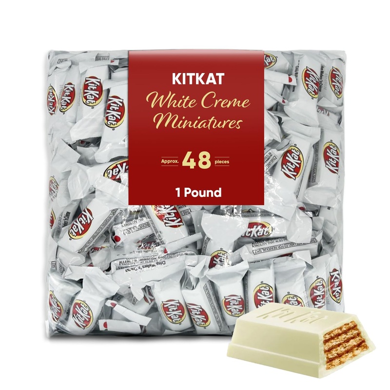 White Cream Crisp Wafers Bars Snack Size 1 Pound Approx 48 Pieces – White Creme And Wafer Candy Bars Individually Wrapped – Perf